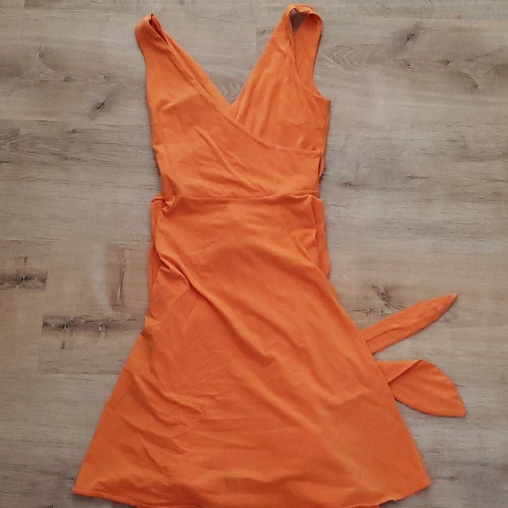 Orange Wrap Dress